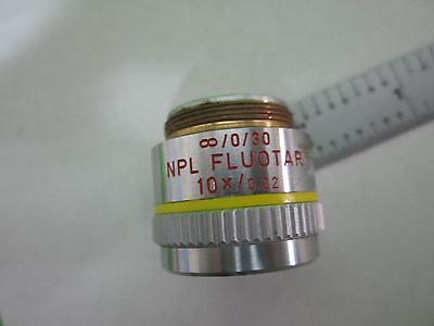 MICROSCOPE PART OBJECTIVE LEITZ NPL FLUOTAR 10X INFINITY OPTICS AS IS T1-01