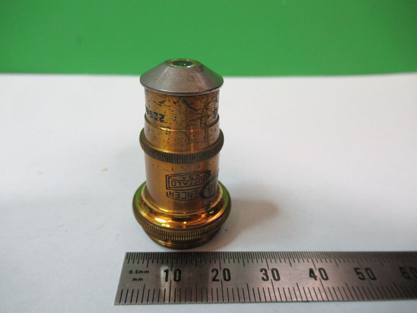 ANTIQUE BRASS SPENCER 44X  LENS OBJECTIVE MICROSCOPE PART AS PICTURED &R2-A-21