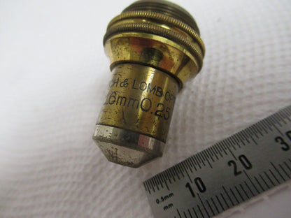 OPTICAL VINTAGE MICROSCOPE OBJECTIVE 10X BAUSCH LOMB OPTICS AS PICTURED W1-A-74