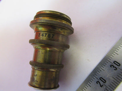 ANTIQUE BRASS SPENCER 4mm OBJECTIVE MICROSCOPE PART AS PICTURED &H9-B-40