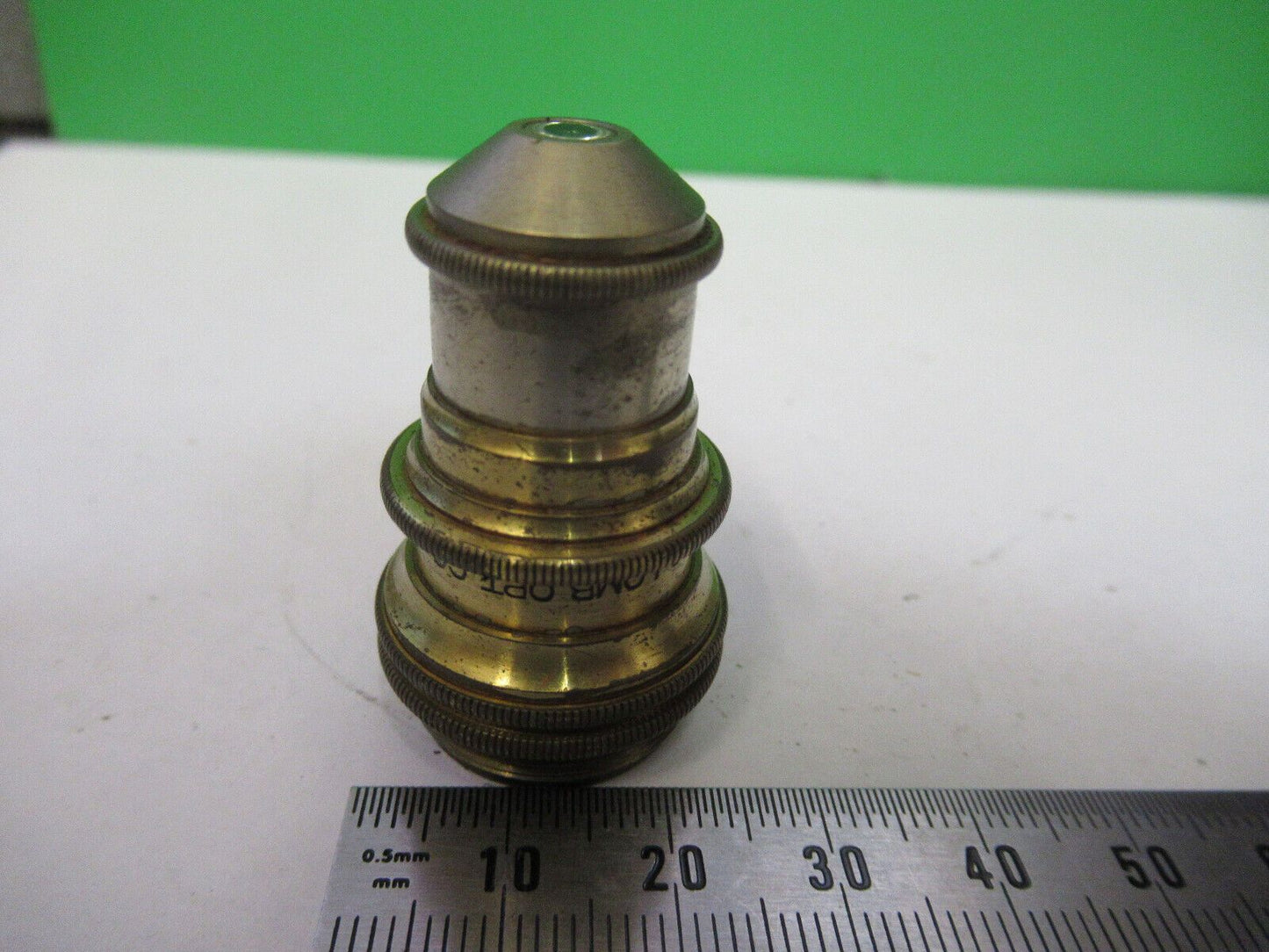 ANTIQUE BRASS BAUSCH LOMB OBJECTIVE 4mm MICROSCOPE PART AS PICTURED G5-A-52