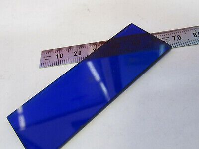 ANTIQUE BLUE GLASS SLIDE FILTER OPTICS MICROSCOPE PART AS PICTURED &F6-B-116