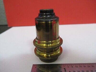 ANTIQUE BRASS HENRY CROUCH LONDON 1/4" OBJECTIVE MICROSCOPE AS PICTURED &Q1-A-11