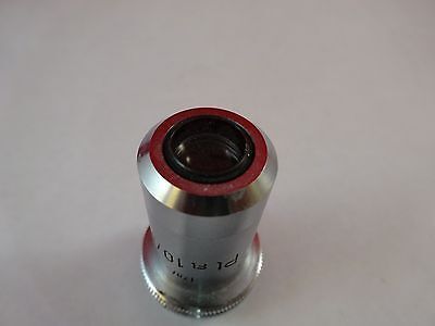 MICROSCOPE PART LEITZ GERMANY OBJECTIVE PL FL 10X OPTICS AS IS BIN#K9-B-24