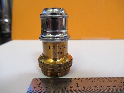 ANTIQUE LEITZ WETZLAR 92X APO OBJECTIVE OPTICS MICROSCOPE PART AS PIC &85-B-51