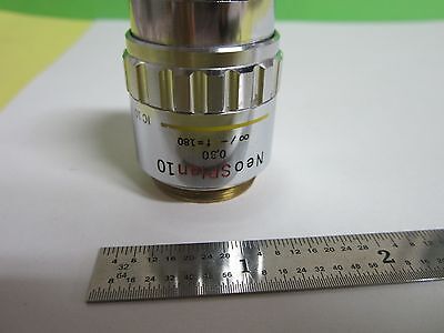 FOR PARTS MICROSCOPE OBJECTIVE OLYMPUS NEOPLAN 10X chips on OPTICS BIN#5B-97