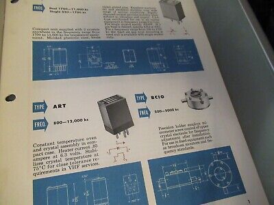 VINTAGE BROCHURE BLILEY ELECTRIC QUARTZ CRYSTAL FREQUENCY CONTROL #36 AS PICTURE