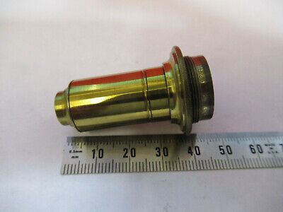 ANTIQUE BRASS LENS OPTICS OBJECTIVE MICROSCOPE PART LONDON AS PICTURED &87-FT-41