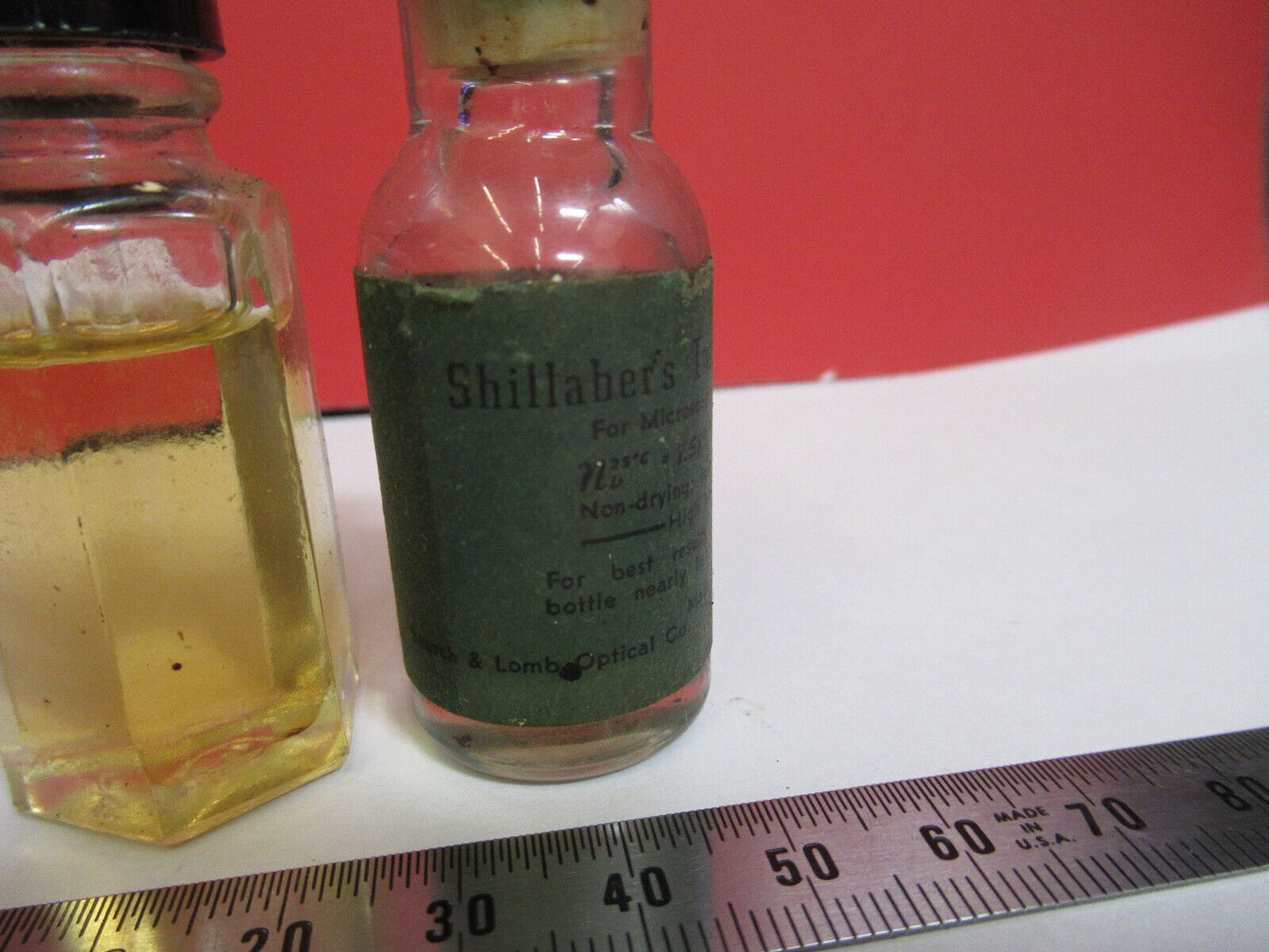 LOT ANTIQUE BOTTLES IMMERSION OIL MICROSCOPE PART AS PICTURED S9-A-01