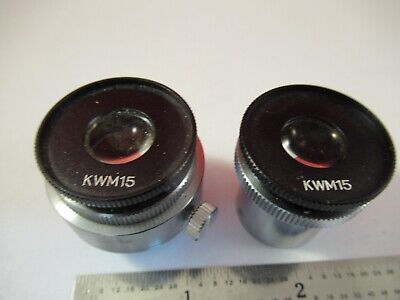 LOT 2 EA KWM15 15X EYEPIECE MICROSCOPE PART OPTICS AS PICTURED &1E-B-15