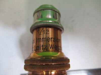 ANTIQUE ERNST LEITZ 100X 1/12 OBJECTIVE MICROSCOPE PART AS PICTURED Z1-A-55