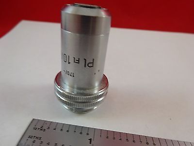 MICROSCOPE PART LEITZ GERMANY OBJECTIVE PL FL 10X OPTICS AS IS BIN#K9-B-24