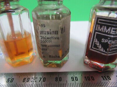 ANTIQUE IMMERSION OIL BOTTLES BAUSCH LOMB MICROSCOPE PART AS PICTURED R9-A-61