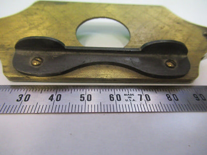 ANTIQUE BRASS RARE CLIPS STAGE UK MICROSCOPE PART F8-B-08