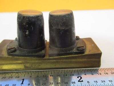 ANTIQUE BRASS STEREO OBJECTIVES OPTICS MICROSCOPE PART AS PICTURED &7B-B-81