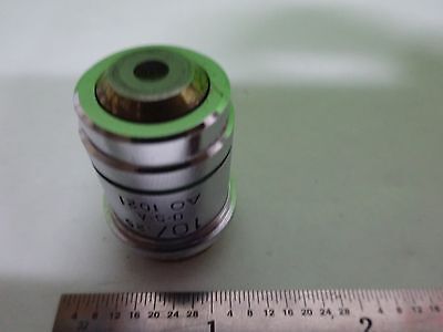 MICROSCOPE PART OBJECTIVE AO 10X ACHROMAT AMERICAN OPTICS AS IS  BIN#W3-35