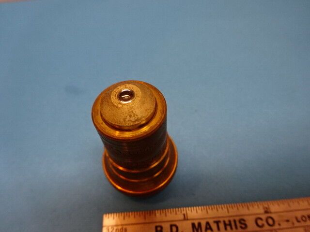 ANTIQUE BRASS MICROSCOPE PART OBJECTIVE 43X BAUSCH LOMB OPTICS AS IS  #90-46