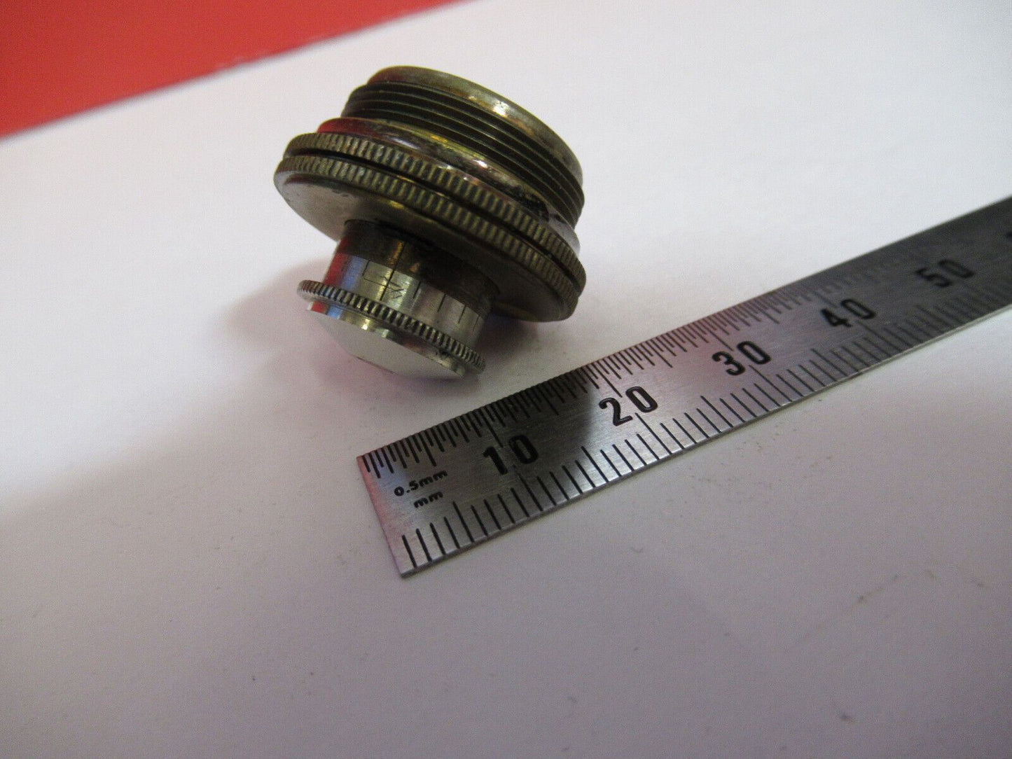 ANTIQUE BRASS BAUSCH LOMB MINI OBJECTIVE MICROSCOPE PART AS PICTURED Q2-59