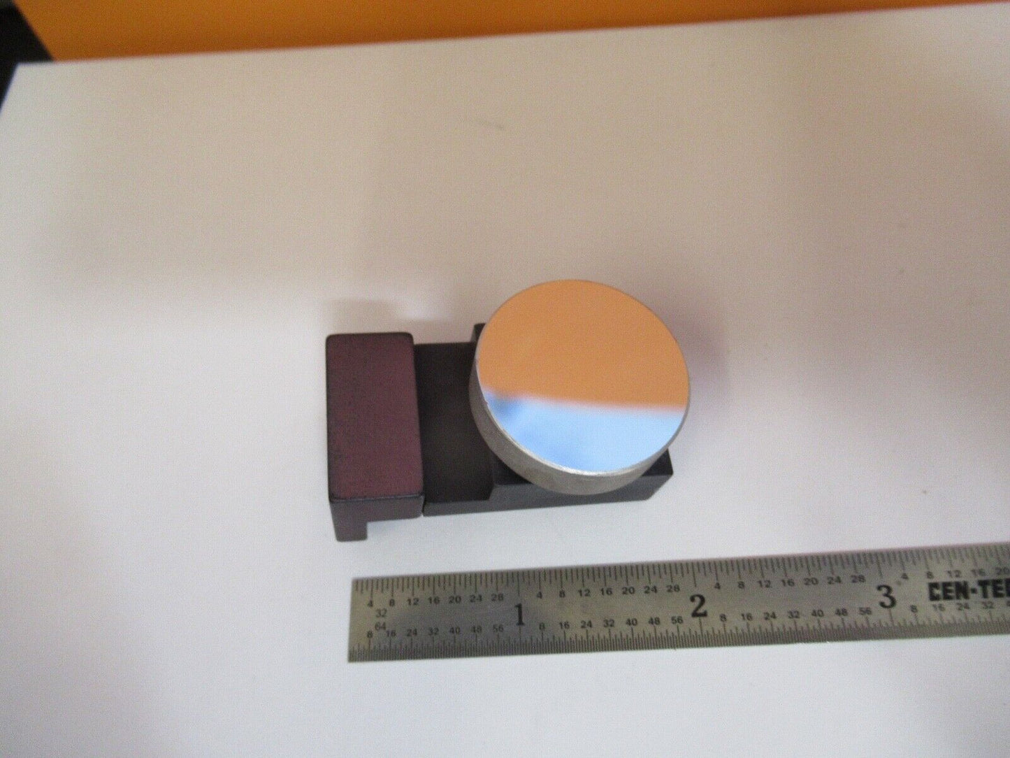 OLYMPUS JAPAN MOUNTED MIRROR CONCAVE OPTICS MICROSCOPE PART AS PICTURED &A5-A-35