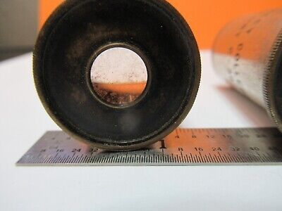 LOT ANTIQUE "3" BAUSCH LOMB EYEPIECES OPTIC MICROSCOPE PART AS PICTURED &G1-A-55