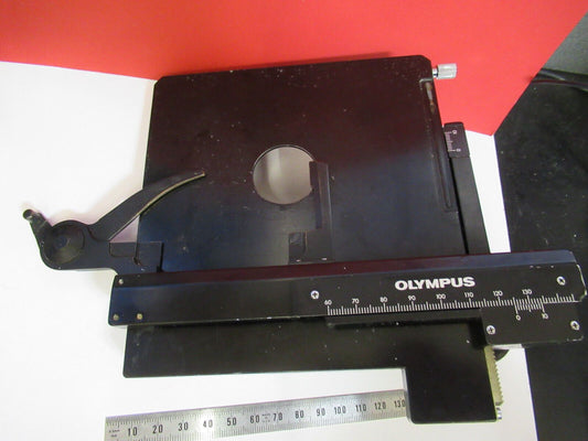 OLYMPUS JAPAN XY STAGE TABLE MICROMETER MICROSCOPE PART AS PIC Y7-B-22