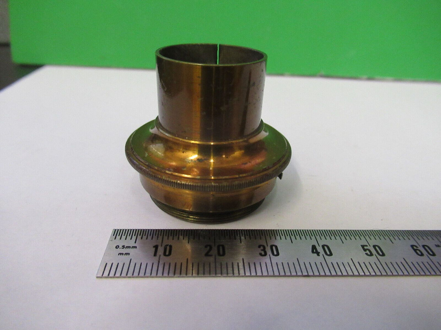 ANTIQUE BRASS EYEPIECE HOLDER UNKNOWN MICROSCOPE PART AS PICTURED Z4-B-72