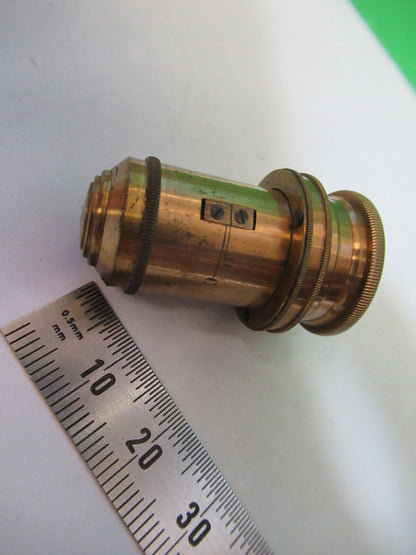 RARE ANTIQUE BRASS NACHET PARIS OBJECTIVE MICROSCOPE PART AS PICTURED &P2-B-67