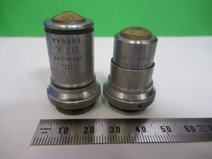 FOR PARTS PAIR OF OBJECTIVE BAUSCH LOMB MICROSCOPE PART AS PICTURED R6-A-33