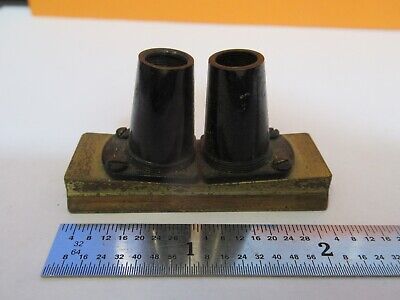 ANTIQUE BRASS STEREO OBJECTIVES OPTICS MICROSCOPE PART AS PICTURED &7B-B-79