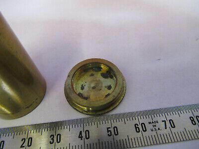 ANTIQUE BRASS EMPTY OBJECTIVE CANISTER MICROSCOPE LONDON AS PICTURED &87-FT-45