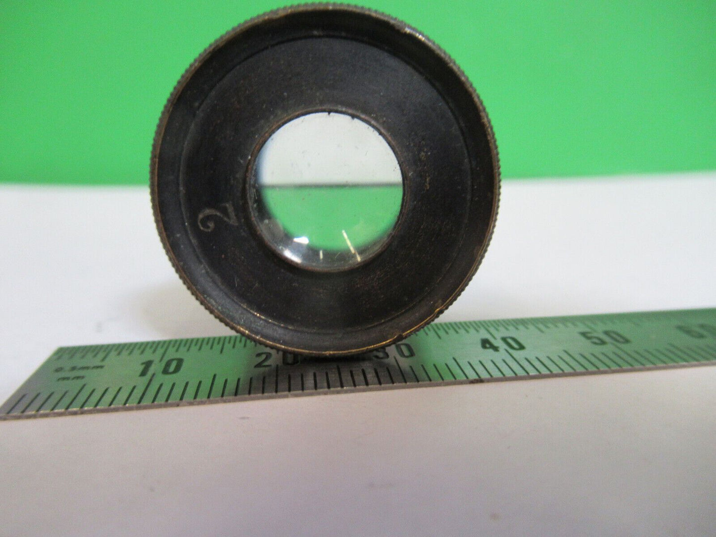 CARL ZEISS JENA "2"  [dirty] EYEPIECE OPTICS MICROSCOPE PART AS PICTURED P2-B-05