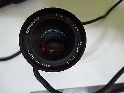 MICROSCOPE PART OPTICAL COMPUTAR 25 mm TV LENS CAMERA OPTICS AS IS BIN#P7-13