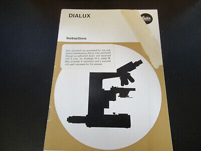 ORIGINAL BOOKLET LEITZ WETZLAR GERMANY DIALUX  MICROSCOPE PART AS PICTURED W3