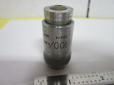 VICKERS ENGLAND OBJECTIVE MICROPLAN 100X MICROSCOPE OPTICS BIN#H1-16