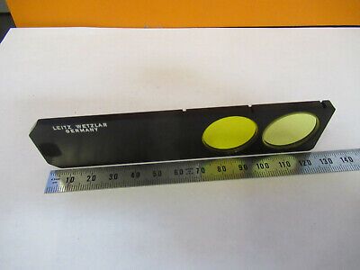 LEITZ WETZLAR SLIDE YELLOW FILTER OPTICS MICROSCOPE PART AS PICTURED #F9-A-48