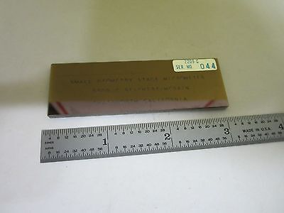 OPTICAL MICROSCOPE PART SMALL GEOMETRY STAGE MICROMETER OPTICS AS IS BIN#U2-B-37