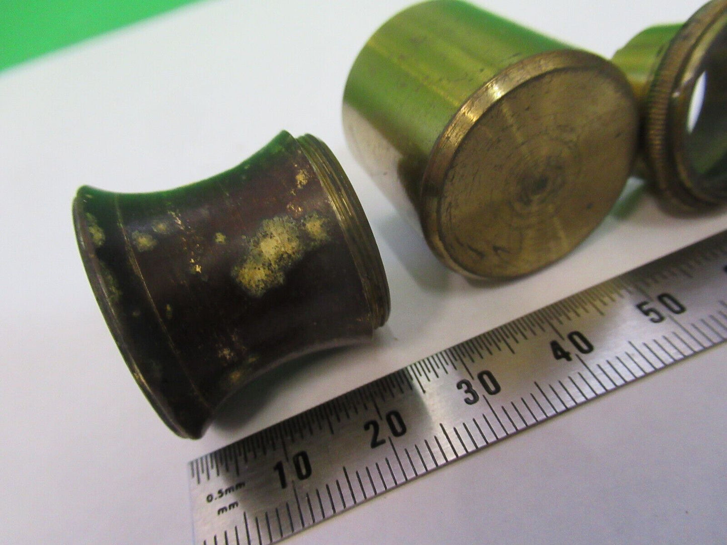 ANTIQUE BRASS HENRY CROUCH UK LOT LENS MOUNTED MICROSCOPE PART AS PIC &G2-A-74