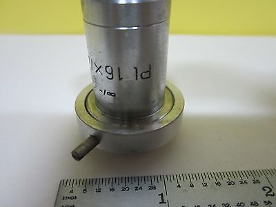 MICROSCOPE PART LEITZ GERMANY OBJECTIVE PL 16X OPTICS AS IS BIN#U7-26