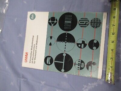 LEITZ GERMANY BROCHURE MEASURING TOOLMAKER MICROSCOPE PART AS PICTURE &A9-A-118