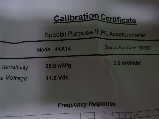 SENSOR MEGGITT ENDEVCO 41A14 25 mV/g ACCELEROMETER VIBRATION AS IS #9-DT DWR