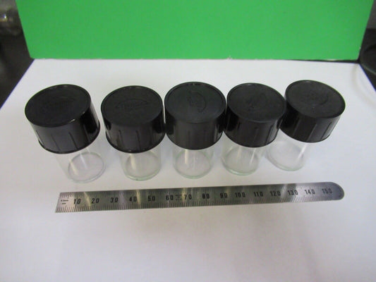 TIYODA TOKIO JAPAN LOT 5 EA PLASTIC EMPTY OBJECTIVE CANS MICROSCOPE PART F8-B-03