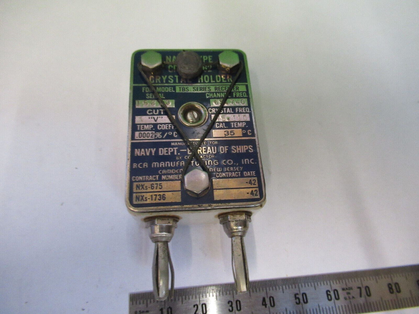 RCA NAVY CERAMIC ANTIQUE QUARTZ CRYSTAL FREQUENCY CONTROL AS PICTURED Z6-A-79