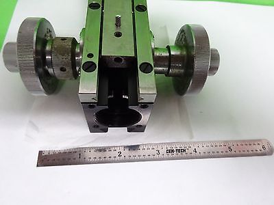 MICROSCOPE PART ZEISS GERMANY MICROMETER STAGE BRASS HEAVY AS IS BIN#Y7-03