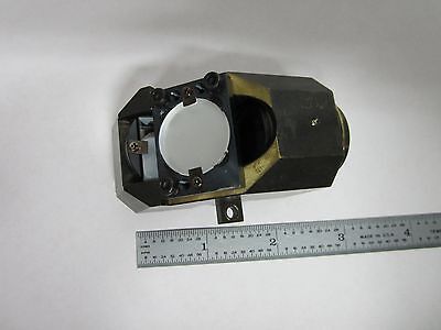 OPTICAL MICROSCOPE LEITZ PART BRASS MOUNTED LENS + MIRROR OPTICS BIN#J6-03