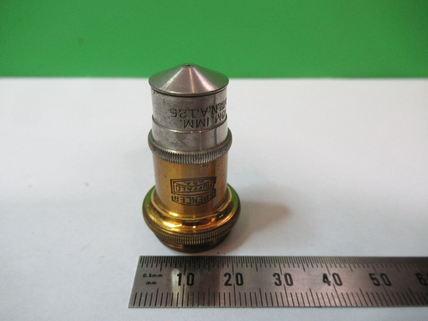 ANTIQUE BRASS SPENCER 95X  LENS OBJECTIVE MICROSCOPE PART AS PICTURED &R2-A-22