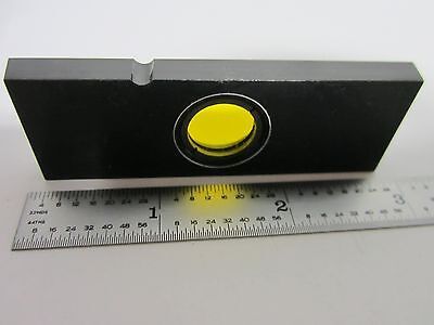 MICROSCOPE PART YELLOW FILTER SLIDE OPTICS AS IS BIN#M8-27