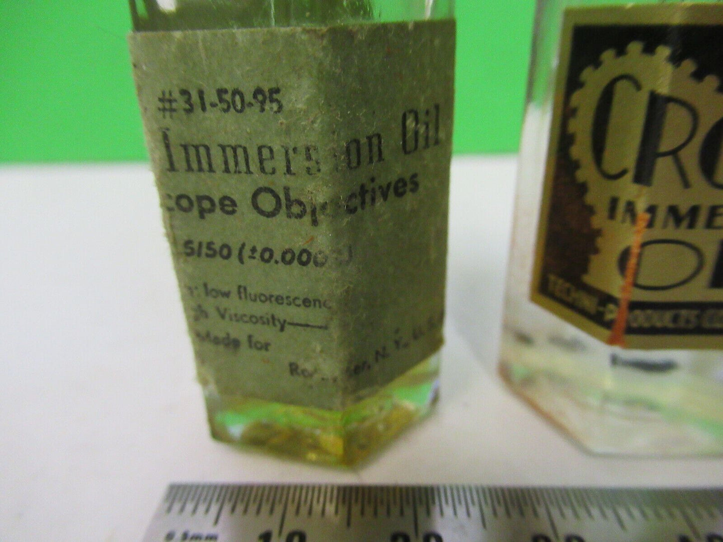 BAUSCH LOMB LOT IMMERSION OIL ANTIQUE BOTTLE MICROSCOPE PART AS PICTURED R1-A-88