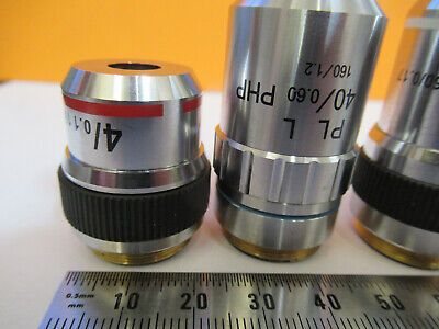 lot 3 ea assorted 4x 40x 100x /160 OBJECTIVE MICROSCOPE PART AS PICTURED R7-A-62