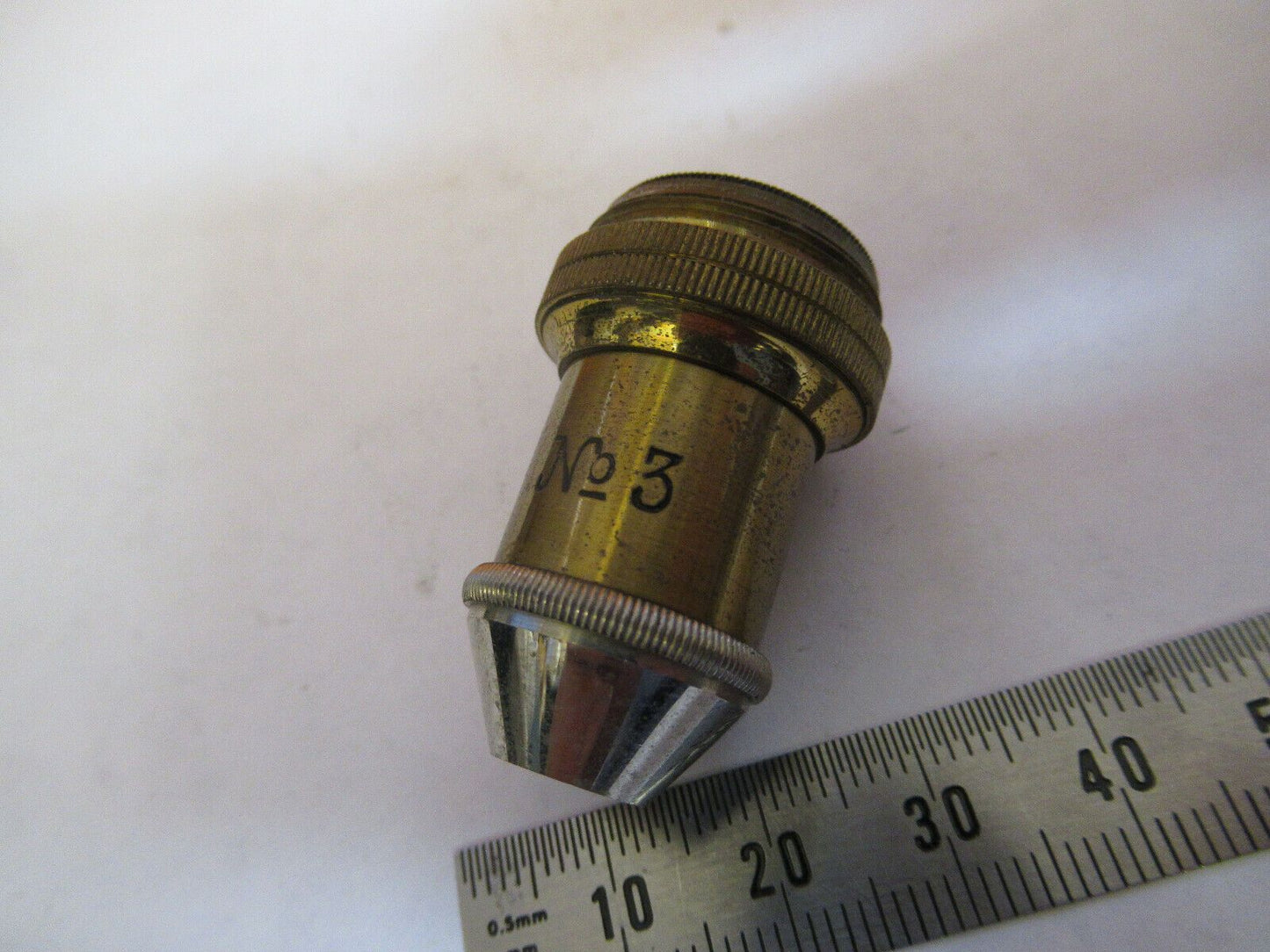 ANTIQUE REICHERT AUSTRIA #3 OBJECTIVE LENS MICROSCOPE PART AS PICTURED #P2-A-25