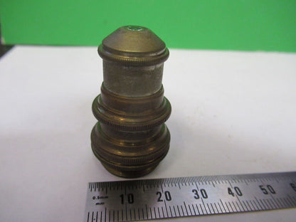 BAUSCH LOMB 4mm ANTIQUE BRASS OBJECTIVE LENS MICROSCOPE PART AS PICTURED F4-B-31